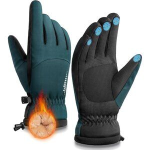 Men's Lyons Blue Warm Waterproof Touchscreen Ski Snow Cold Weather Gray Gloves
